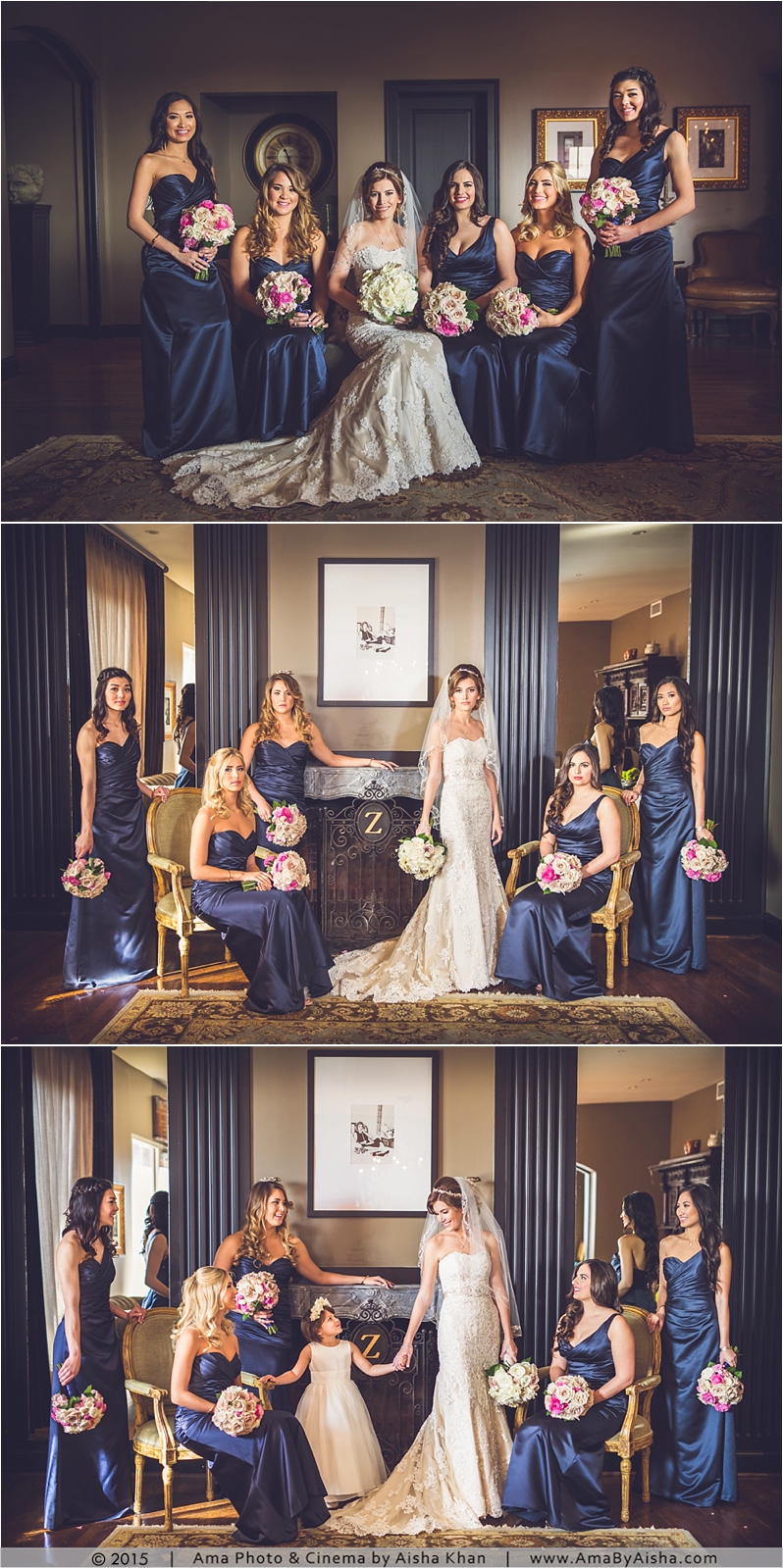 bride and bridesmaids portraits