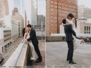 Bride and groom Houston engagement photo shoot
